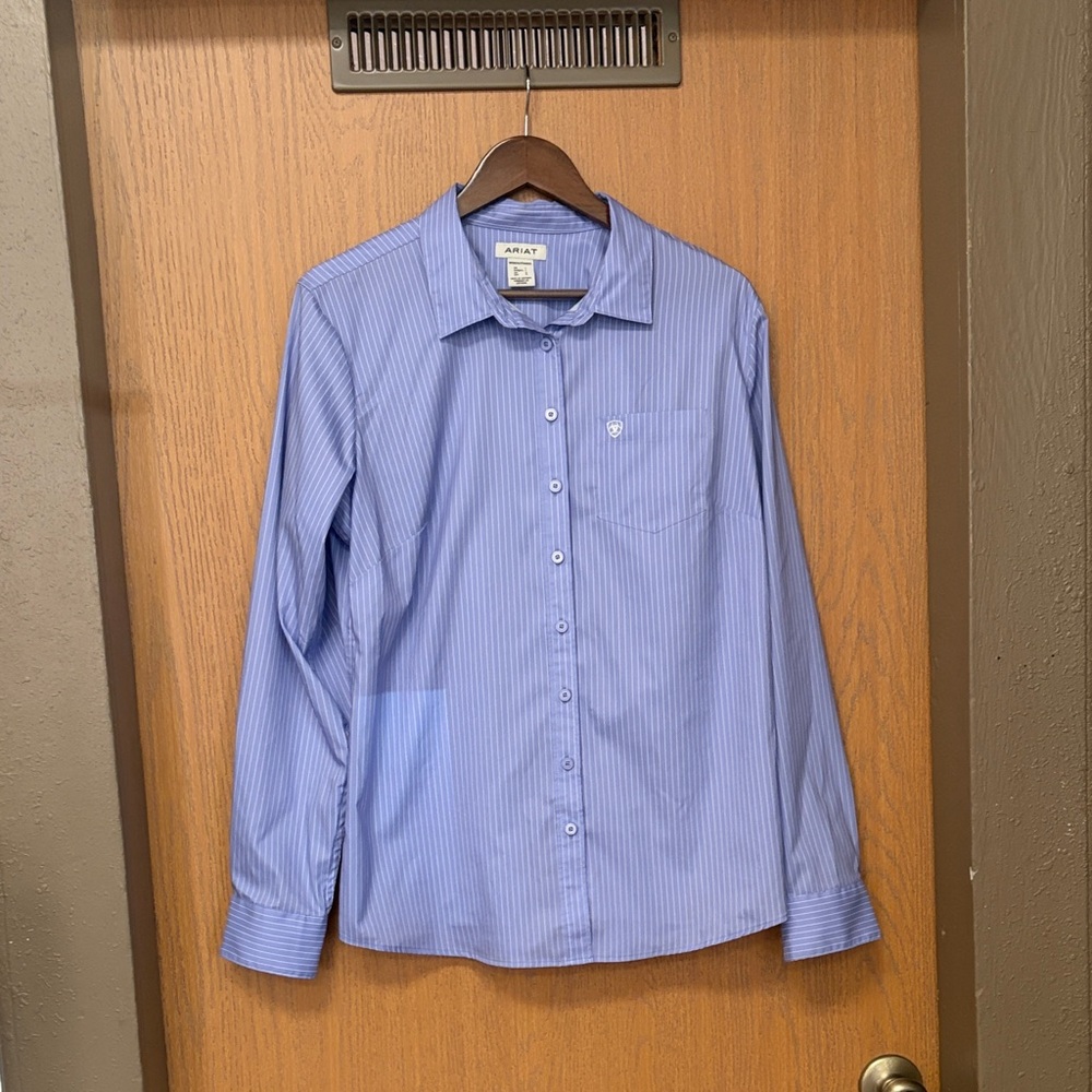 Ariat women’s Light Blue Pinstripe Dress Shirt